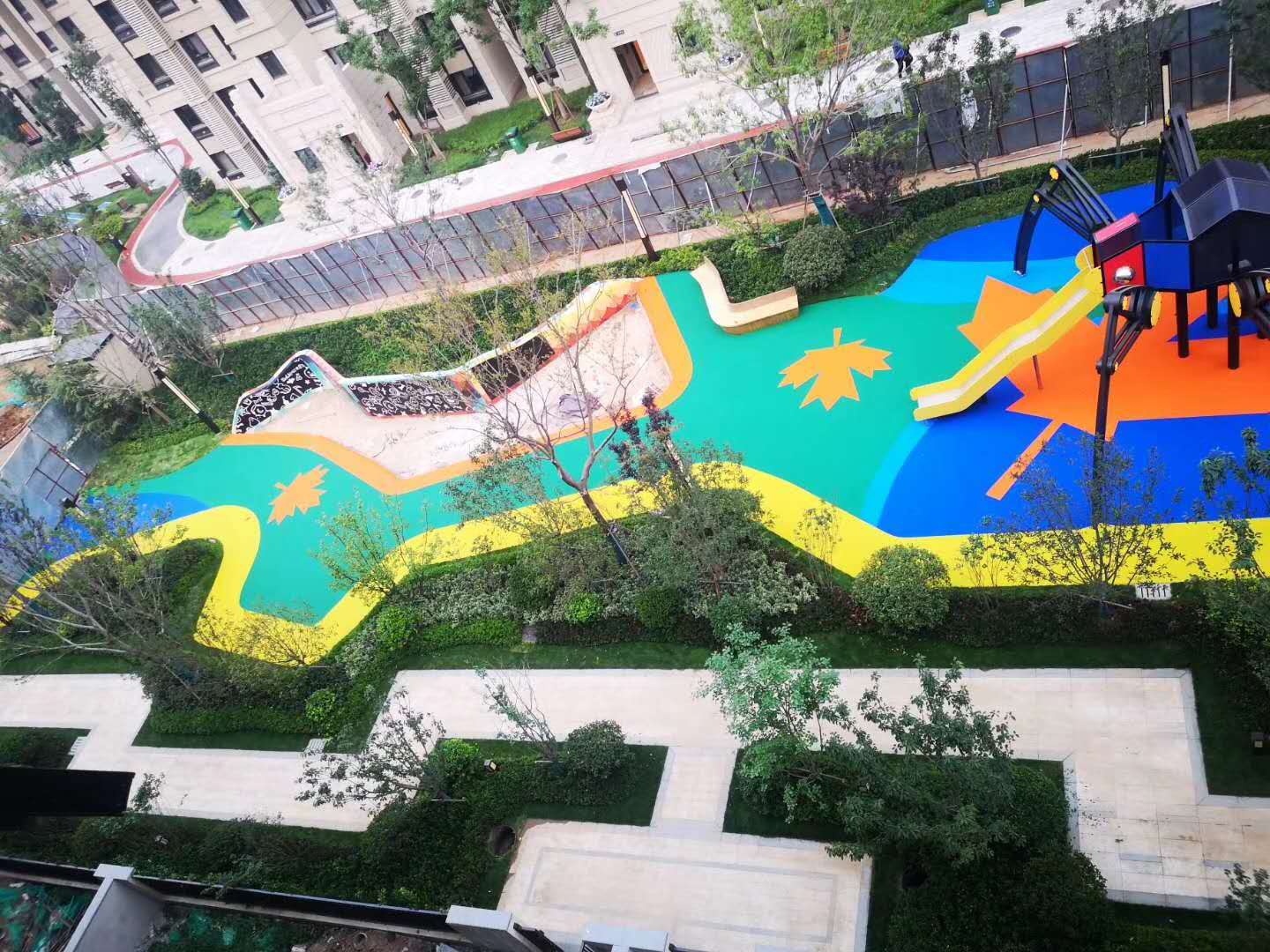 小區塑膠地面場地實拍